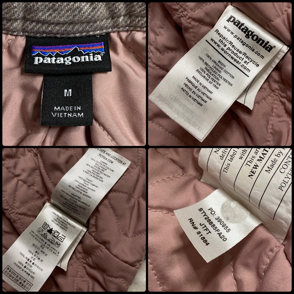 Patagonia Womens Size M Insulated Fjord Flannel Shirt Jacket Gray Quilt Lined - Picture 13 of 14